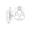 Plafonieră baie IP44 alama periata LED 3x5W 3000/4000K Ovum 01-4307 Redo